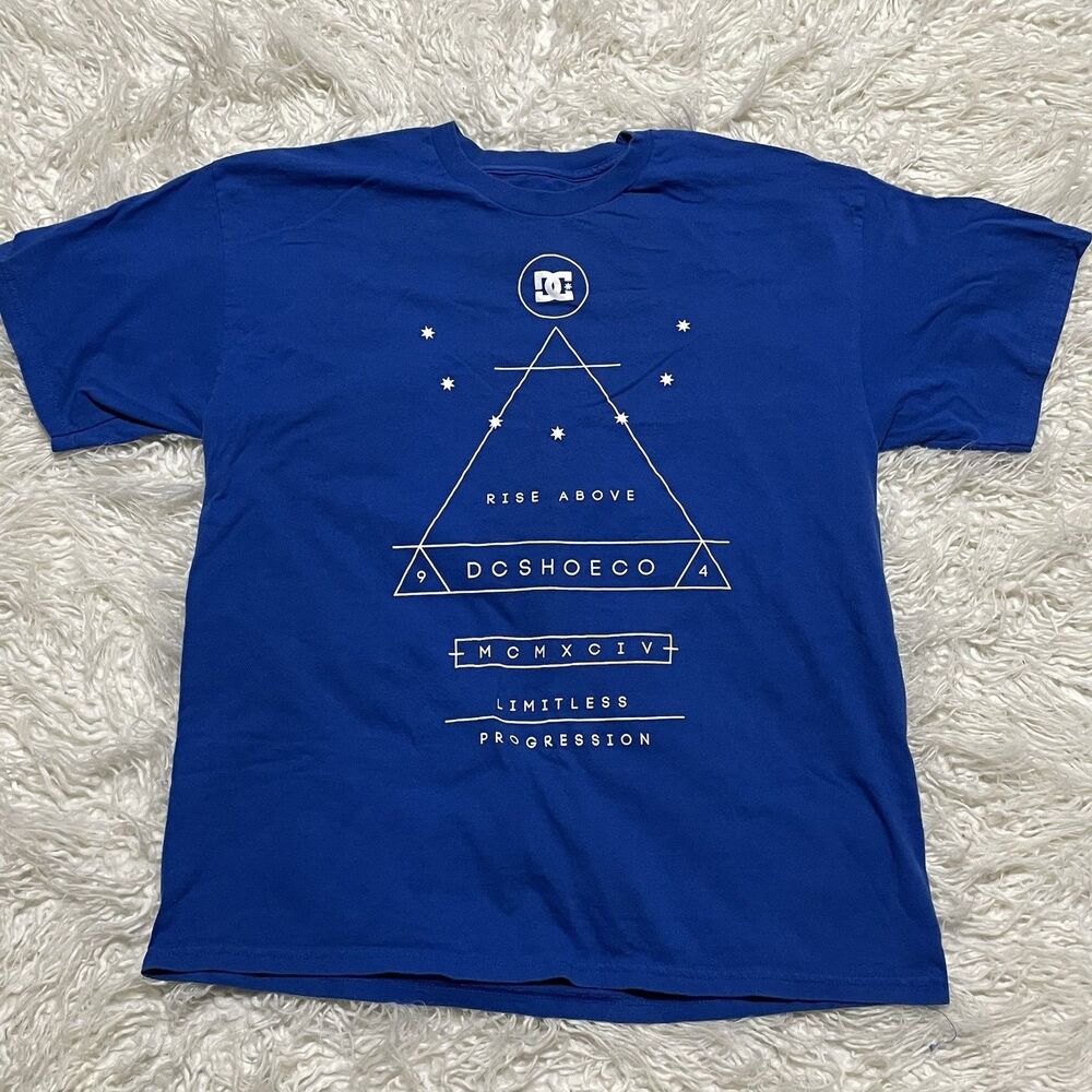 DC Shoes Graphic Print Blue T-Shirt Short Sleeve Casual Mens XL/XG/XG